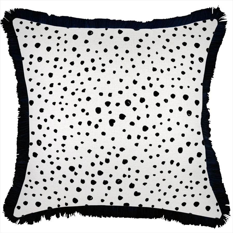 Black Lunar Fringe Cushion