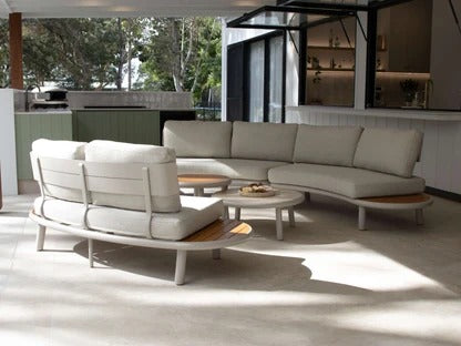 Evolve Curved Lounge 2 & 4 Seater with Coffee and Side Table Set
