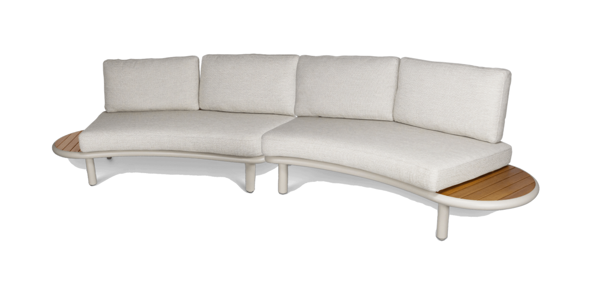 Evolve Curved Lounge 2 & 4 Seater with Coffee and Side Table Set