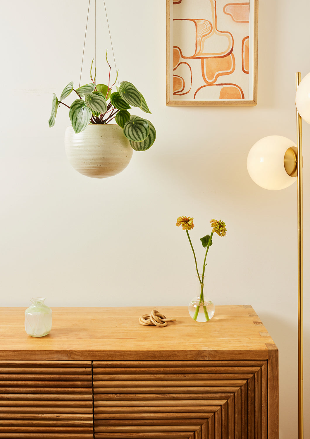 Hanging Spherical Planter Creamy White