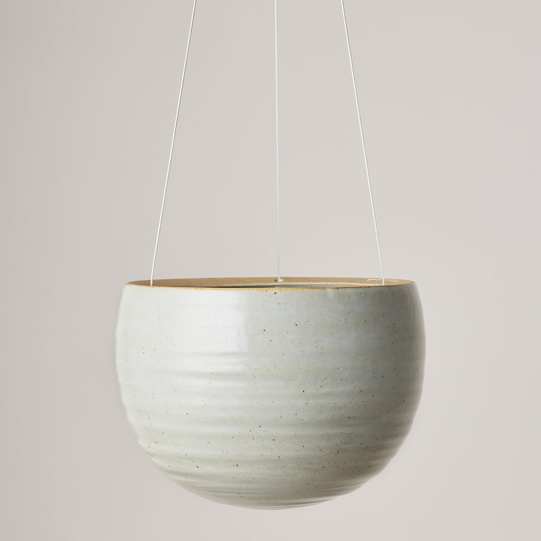 Hanging Spherical Planter Grey Crackle