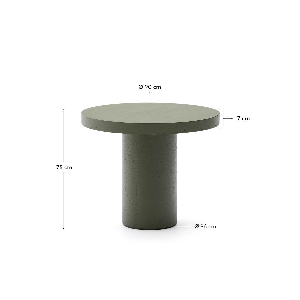 Helios Cement Table - olive leaf