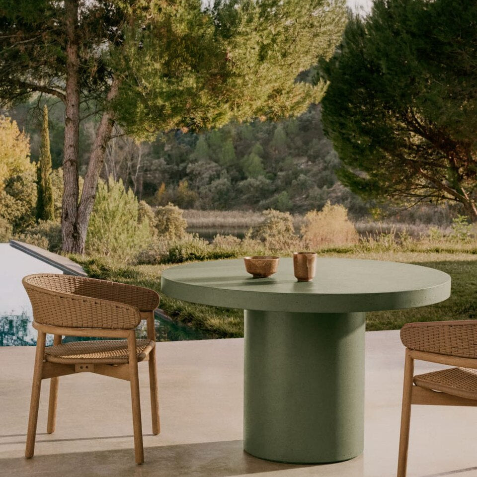 Helios Cement Table - olive leaf