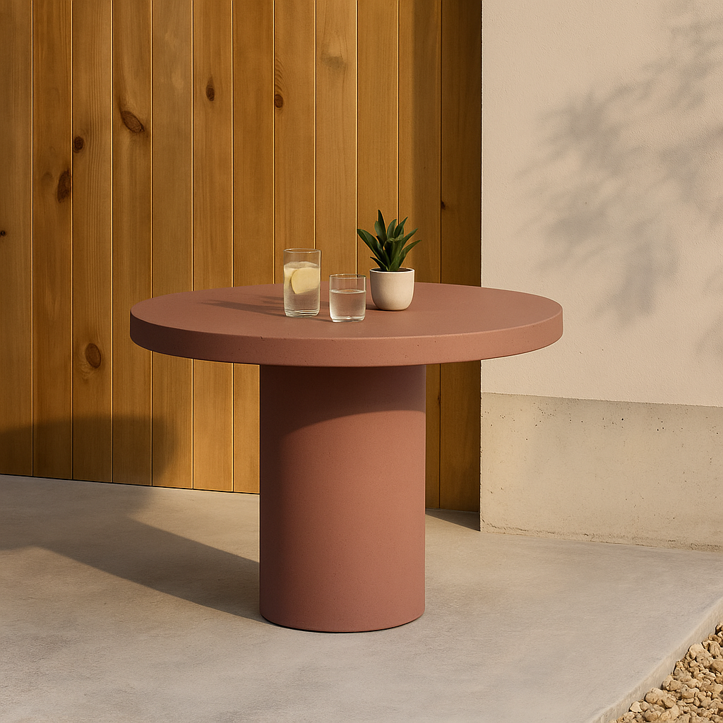 Helios Cement Table - terracotta