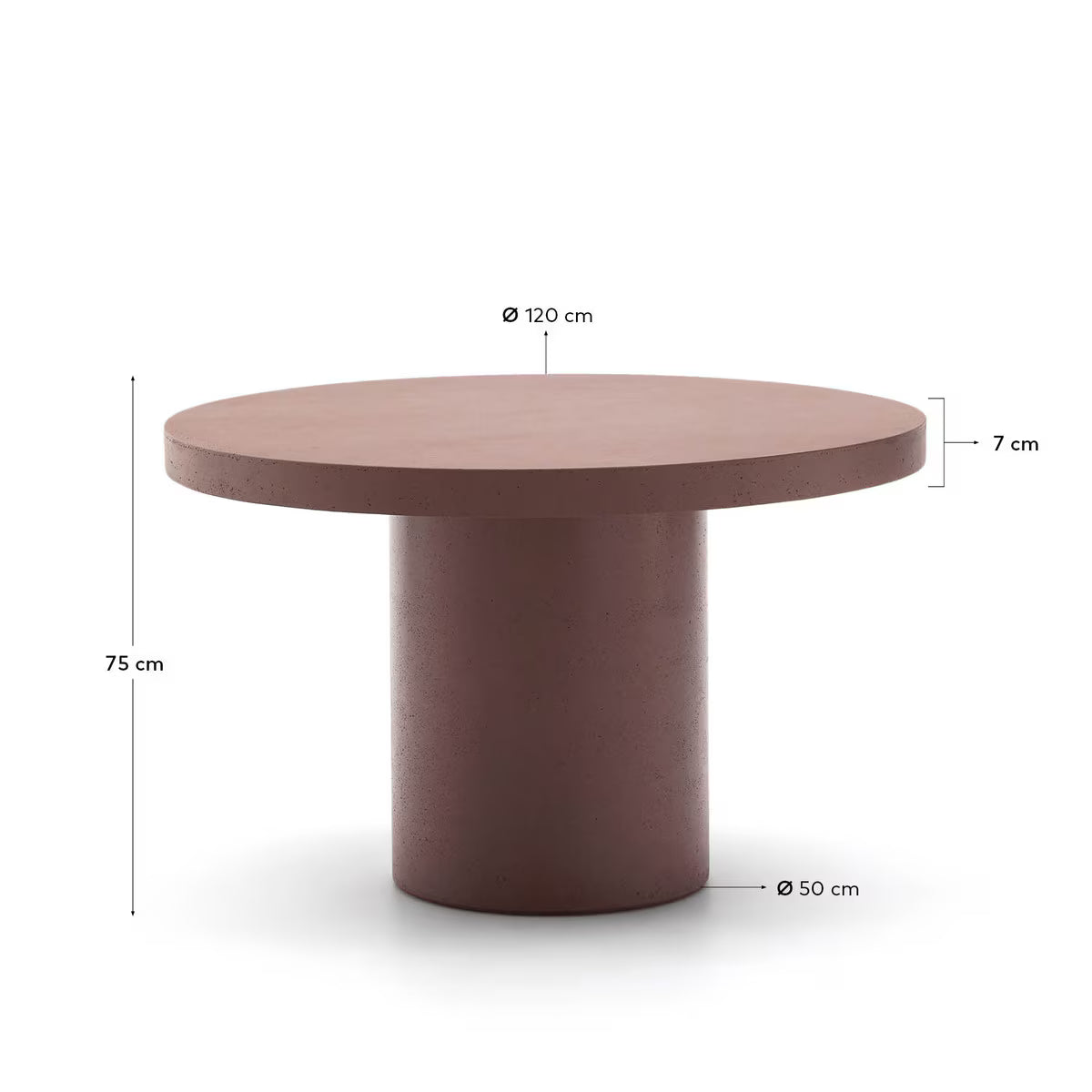 Helios Cement Table - terracotta