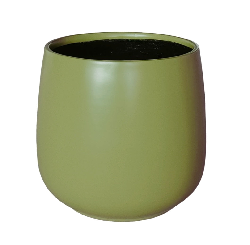 Lightweight Bung Tub Planter Pot Green Olive