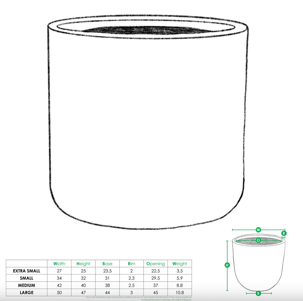 Lightweight Cylinder Pot - White