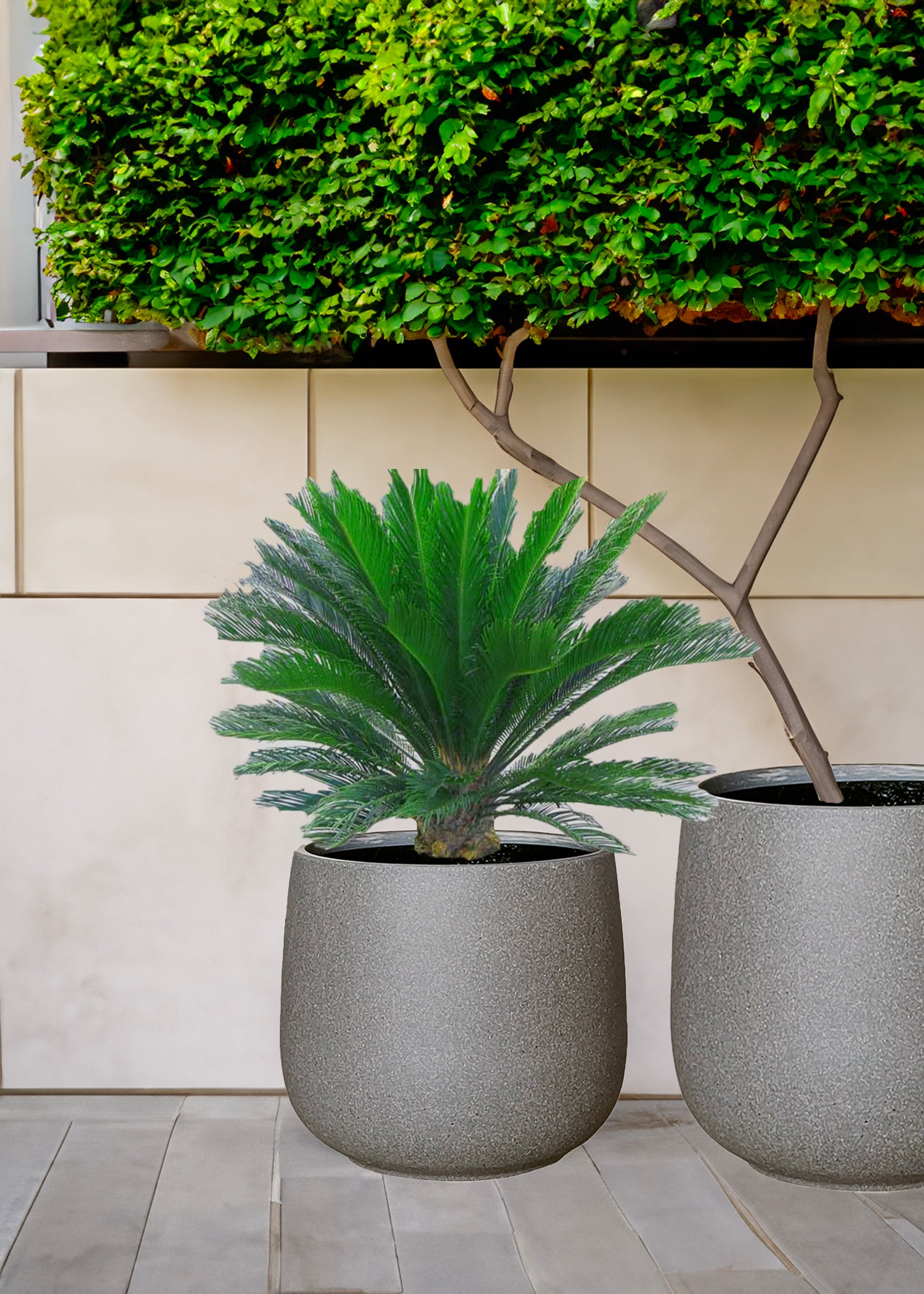 NEW Lightweight Bung Tub Planter Pot in Dove Grey