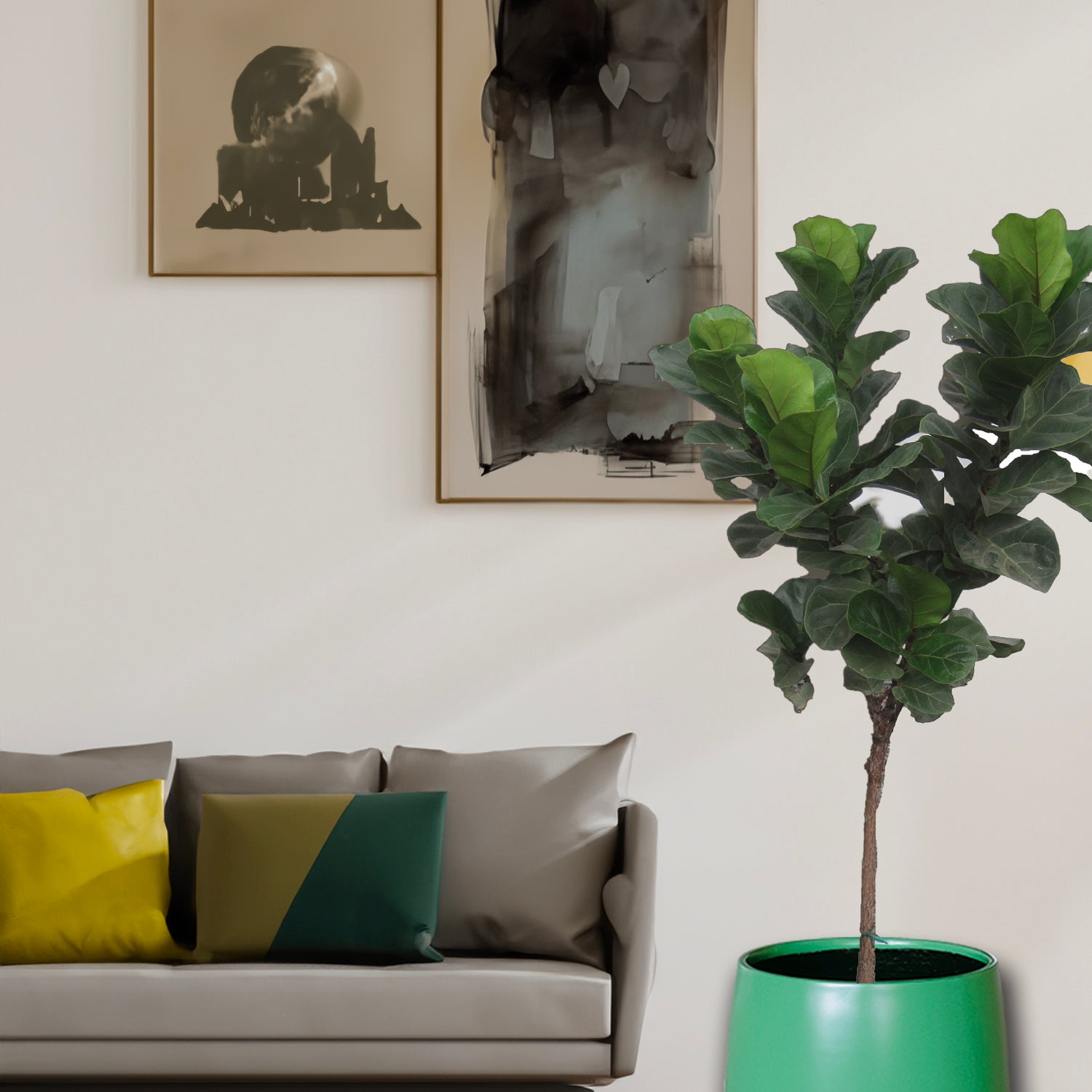 NEW Lightweight Bung Tub Planter Pot in Matt Mustard