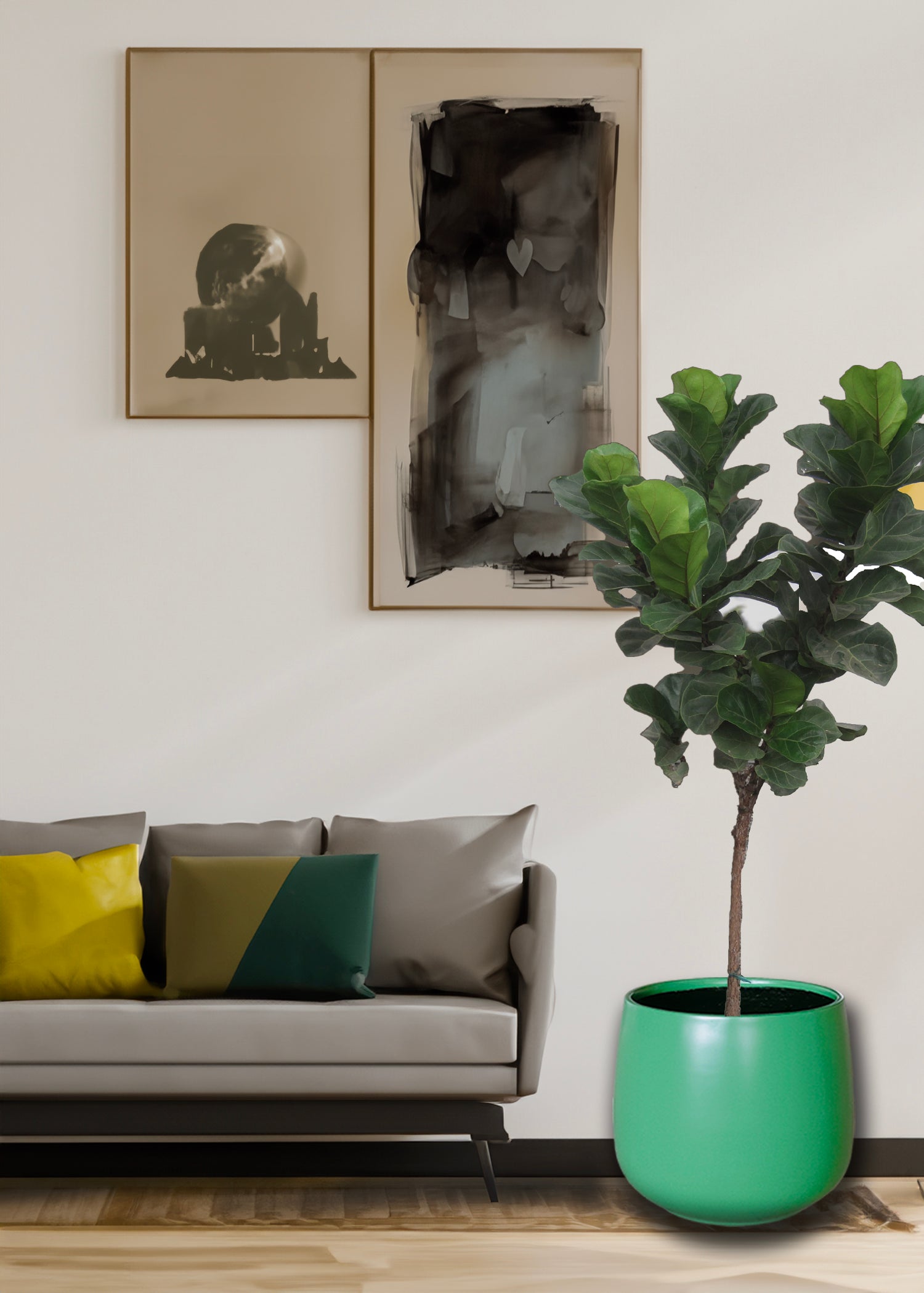 NEW Lightweight Bung Tub Planter Pot in Matt Mustard