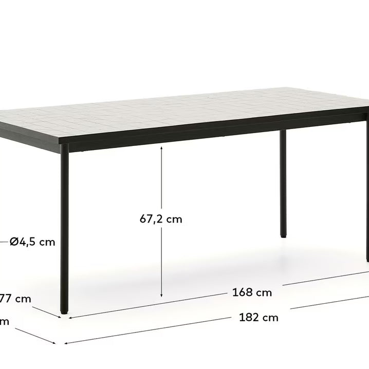 Poseidon dining table in Pumice White