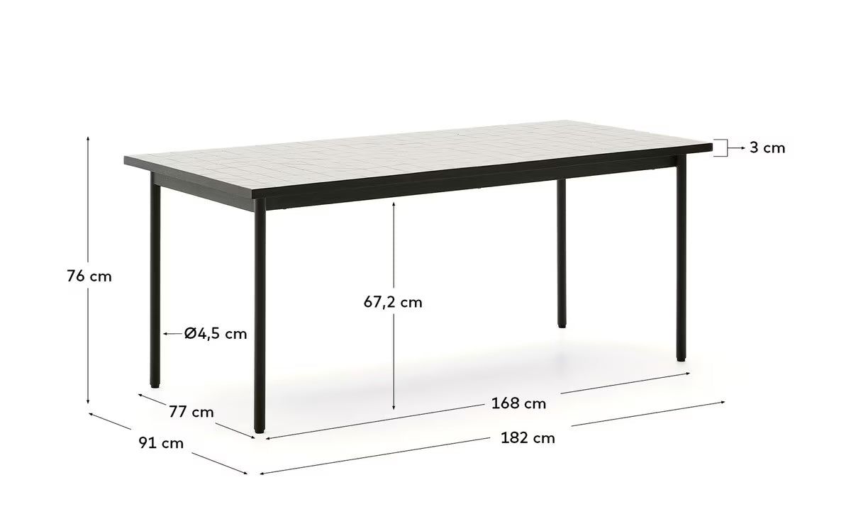 Poseidon dining table in Pumice White