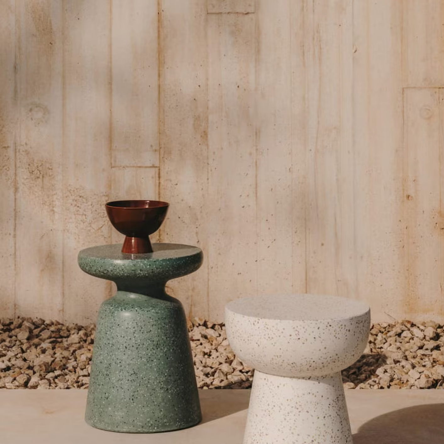 Terrazzo Side Table/ Stool Green