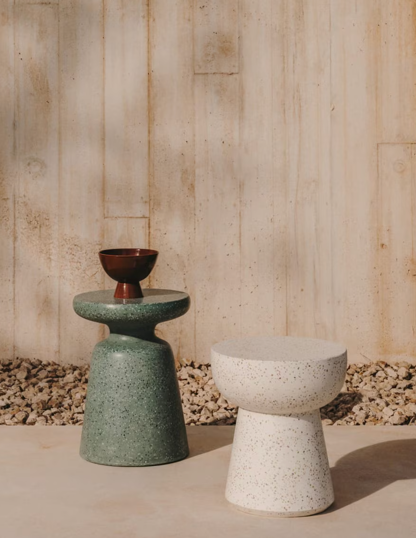 Terrazzo Side Table/ Stool Green