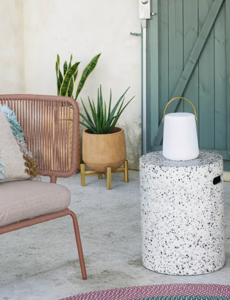 Terrazzo Side Table/ Stool White