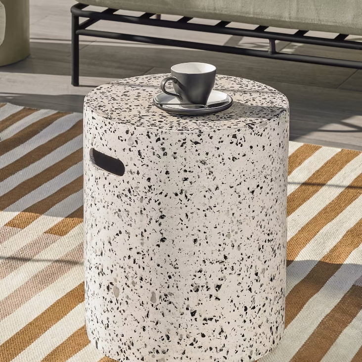 Terrazzo Side Table/ Stool White