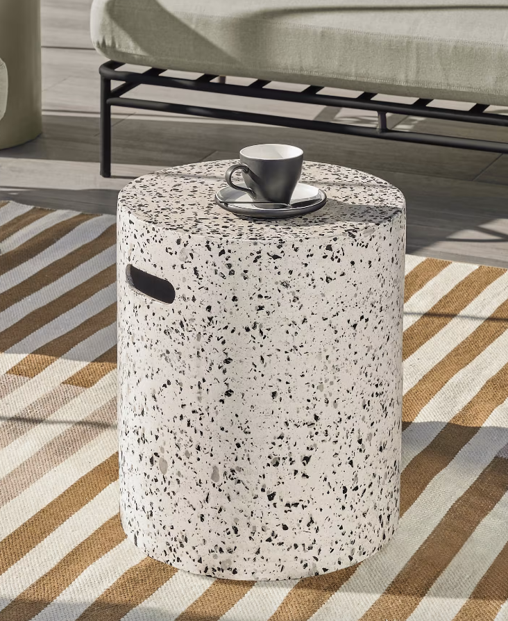 Terrazzo Side Table/ Stool White