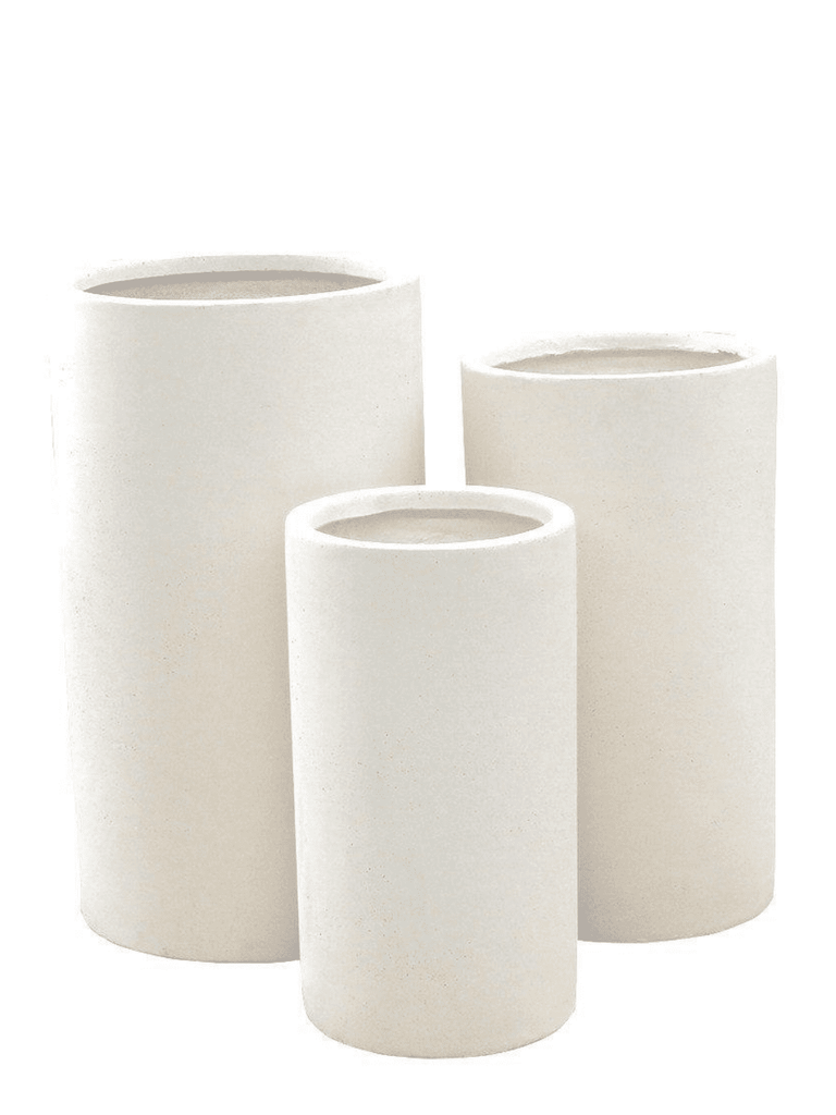 Cylinder Pots White - Medium