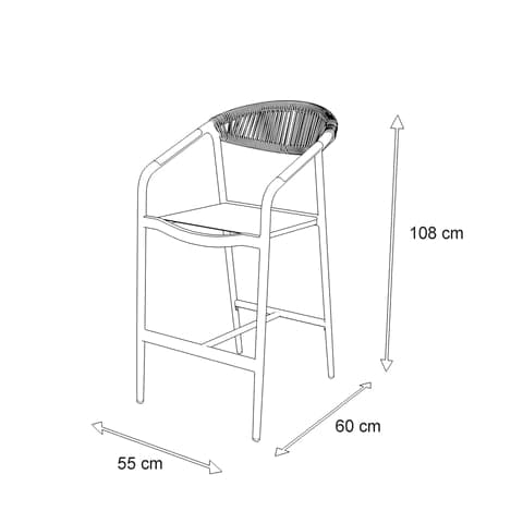 Amalfi Bar Stool in Artic White
