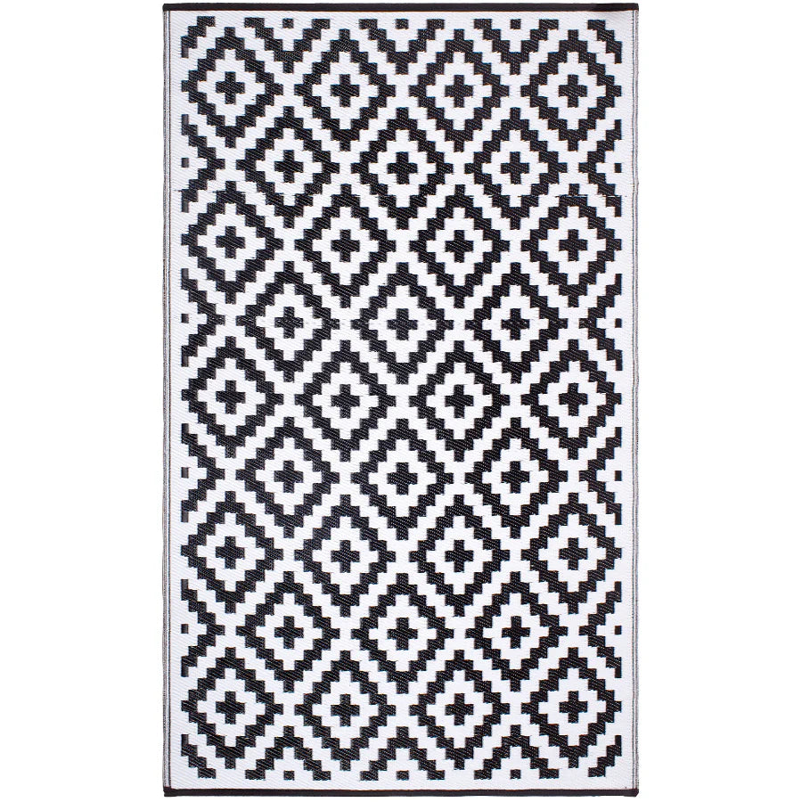 Aztec B&W Recycled Plastic Outdoor Rug