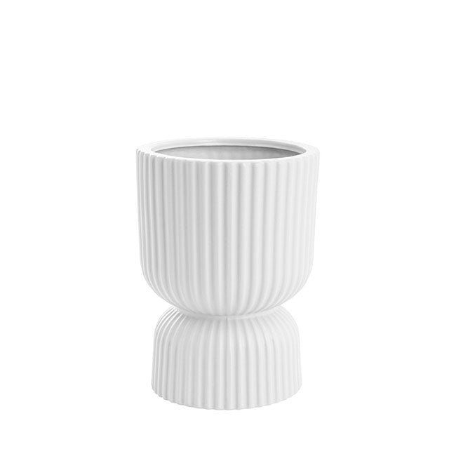 Ceramic Egg Cup Pot in White Matte