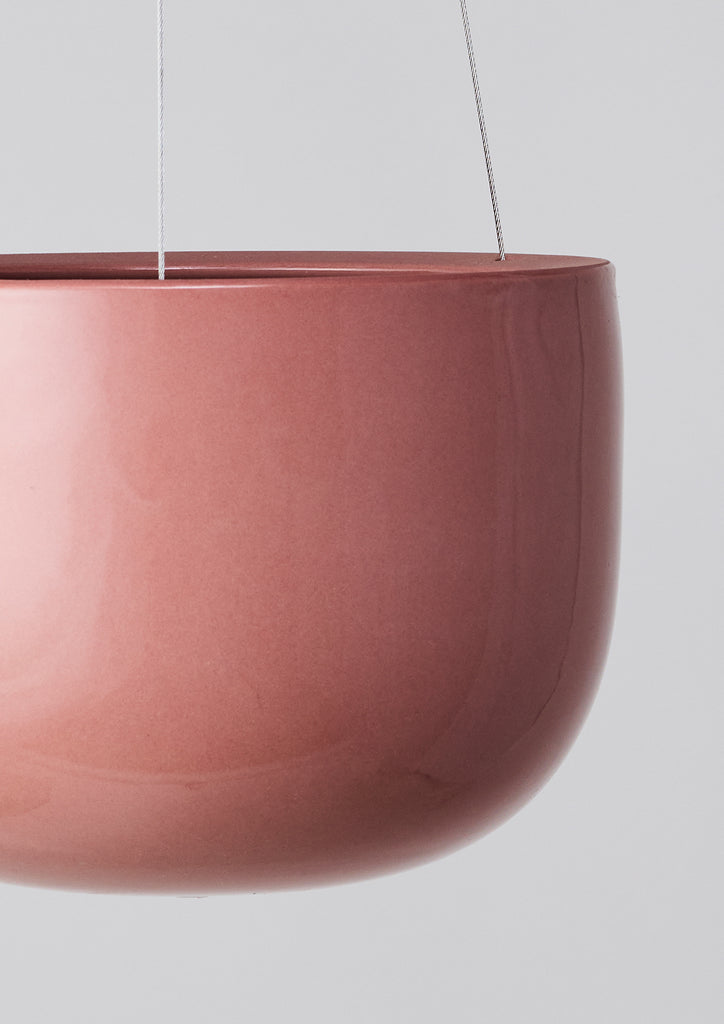 Glazed Earth Hanging Planter Ochre Gloss
