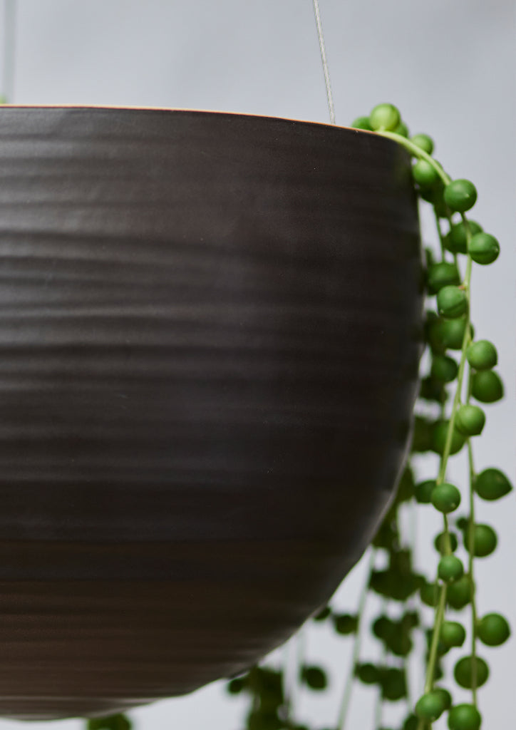 Hanging Spherical Planter Matt Black
