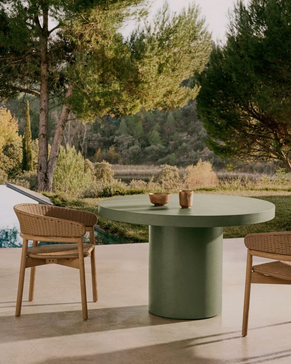 Helios Cement Table - olive leaf