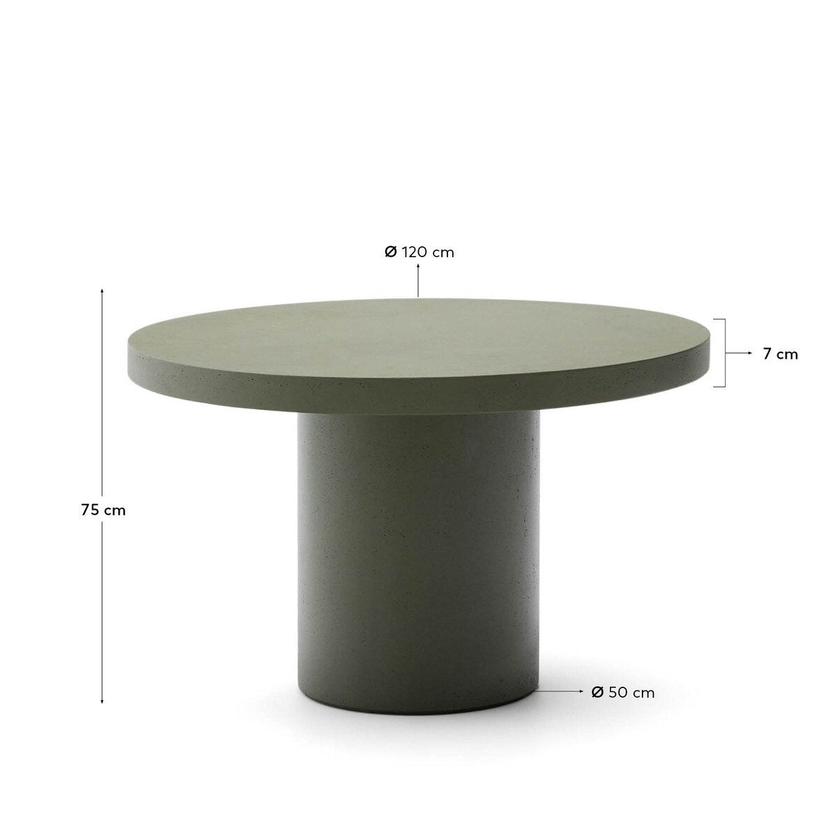 Helios Cement Table - olive leaf