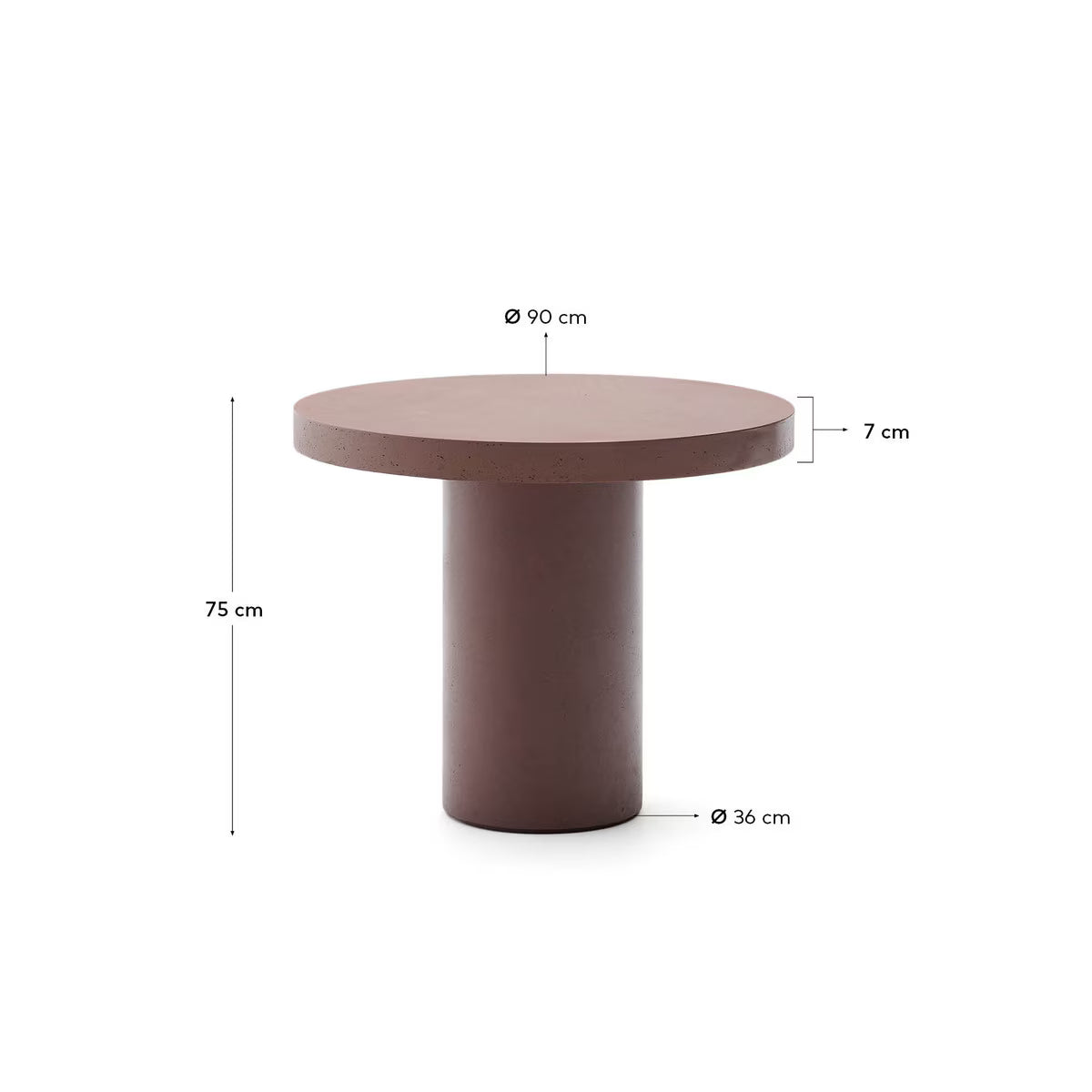 Helios Cement Table - terracotta