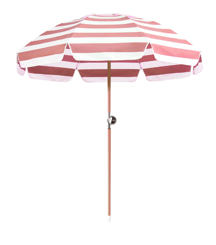 Luxury Beach Umbrella 1.8m Coral Stripe