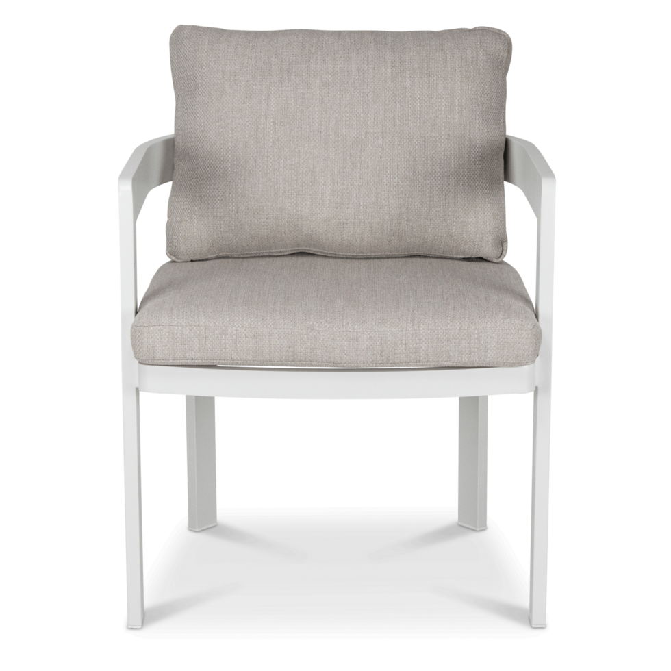 Mykonos Dining Chair in White Aluminium