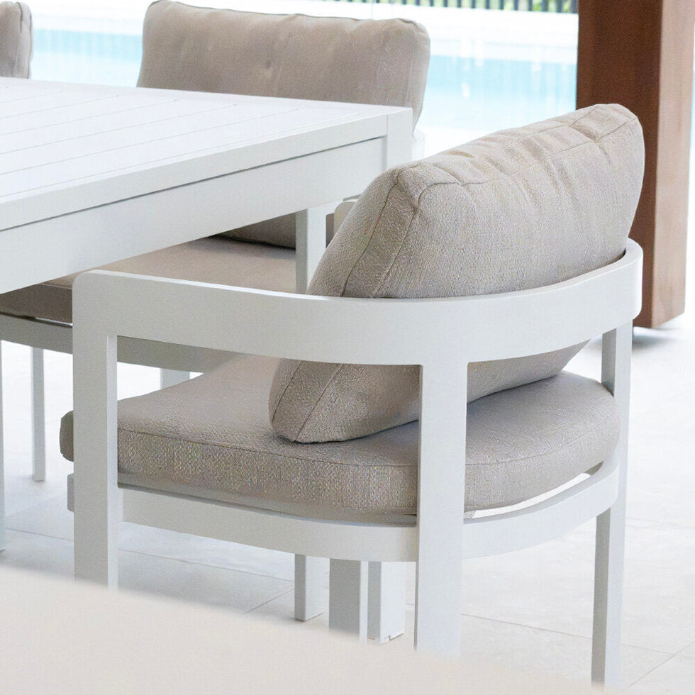 Mykonos Dining Chair in White Aluminium
