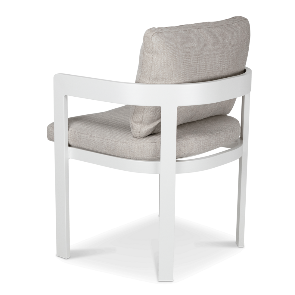 Mykonos Dining Chair in White Aluminium