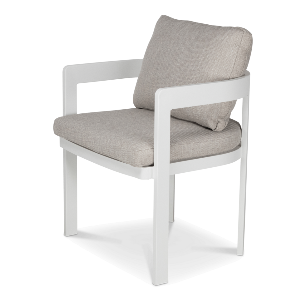 Mykonos Dining Chair in White Aluminium