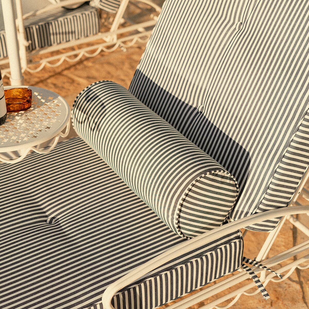 Ocean stripe outdoor bolster cushion