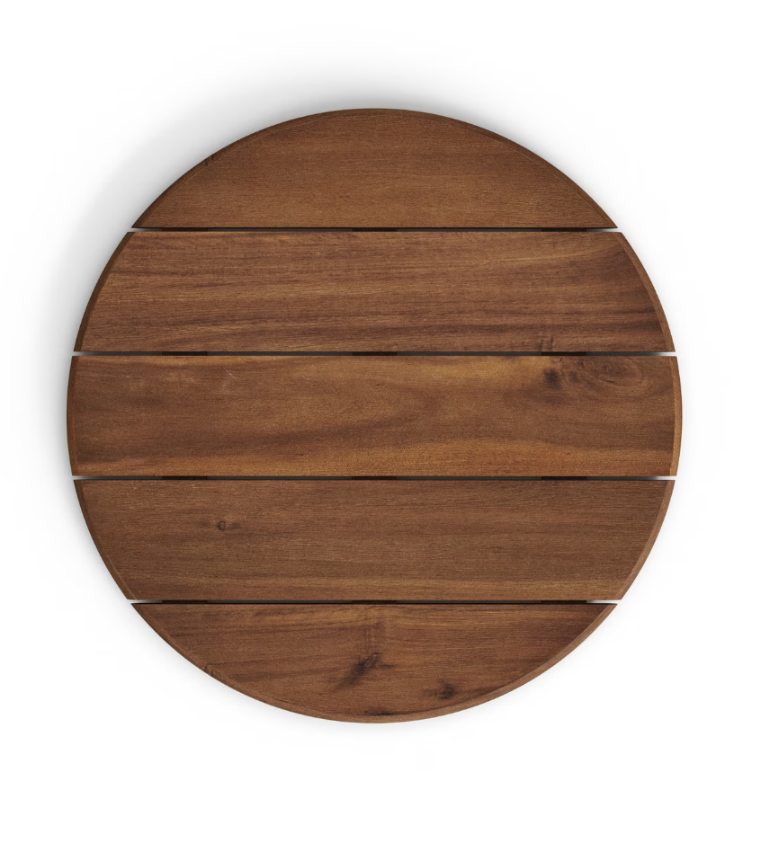 Saura Round Table Black & Dark Acacia Wood