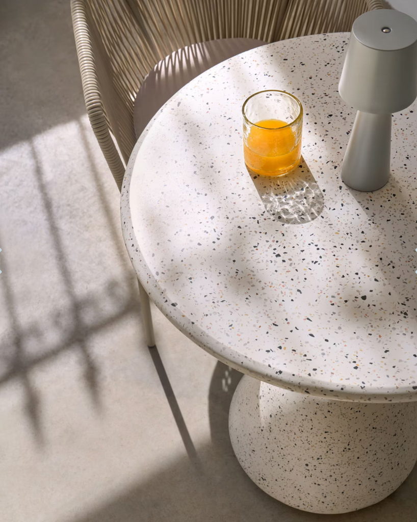 Saura Round Table White Terrazzo