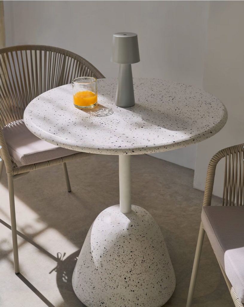 Saura Round Table White Terrazzo