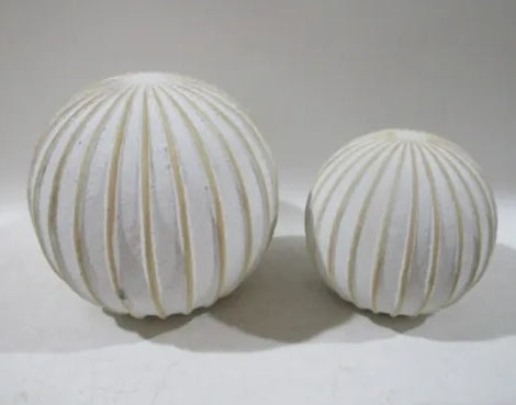 Stripes Terracotta Ball Deco Off White