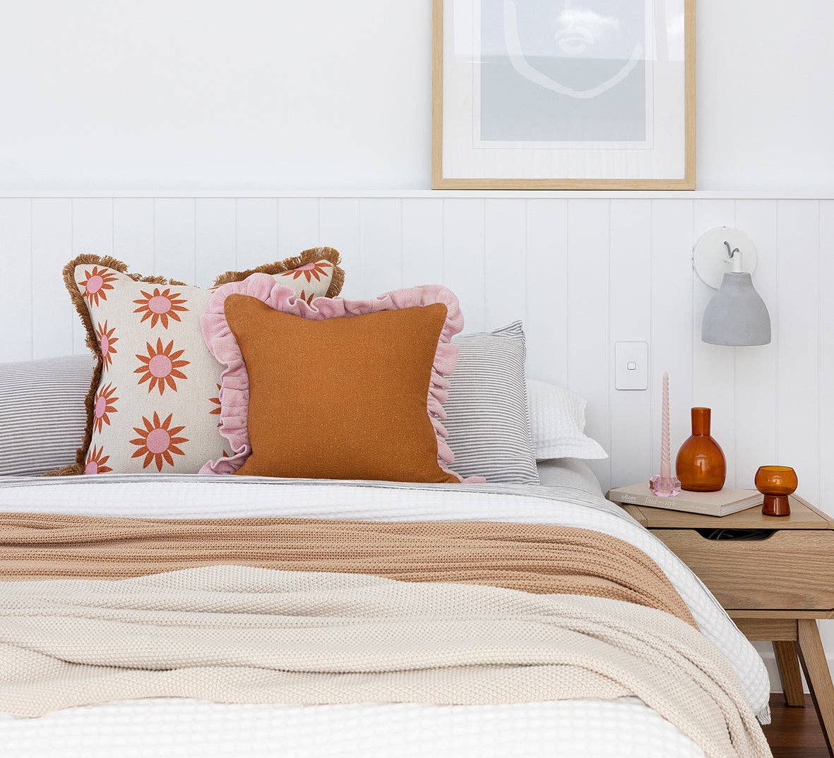 WHOLESALE Pecan Frill Cushion - Cover Only