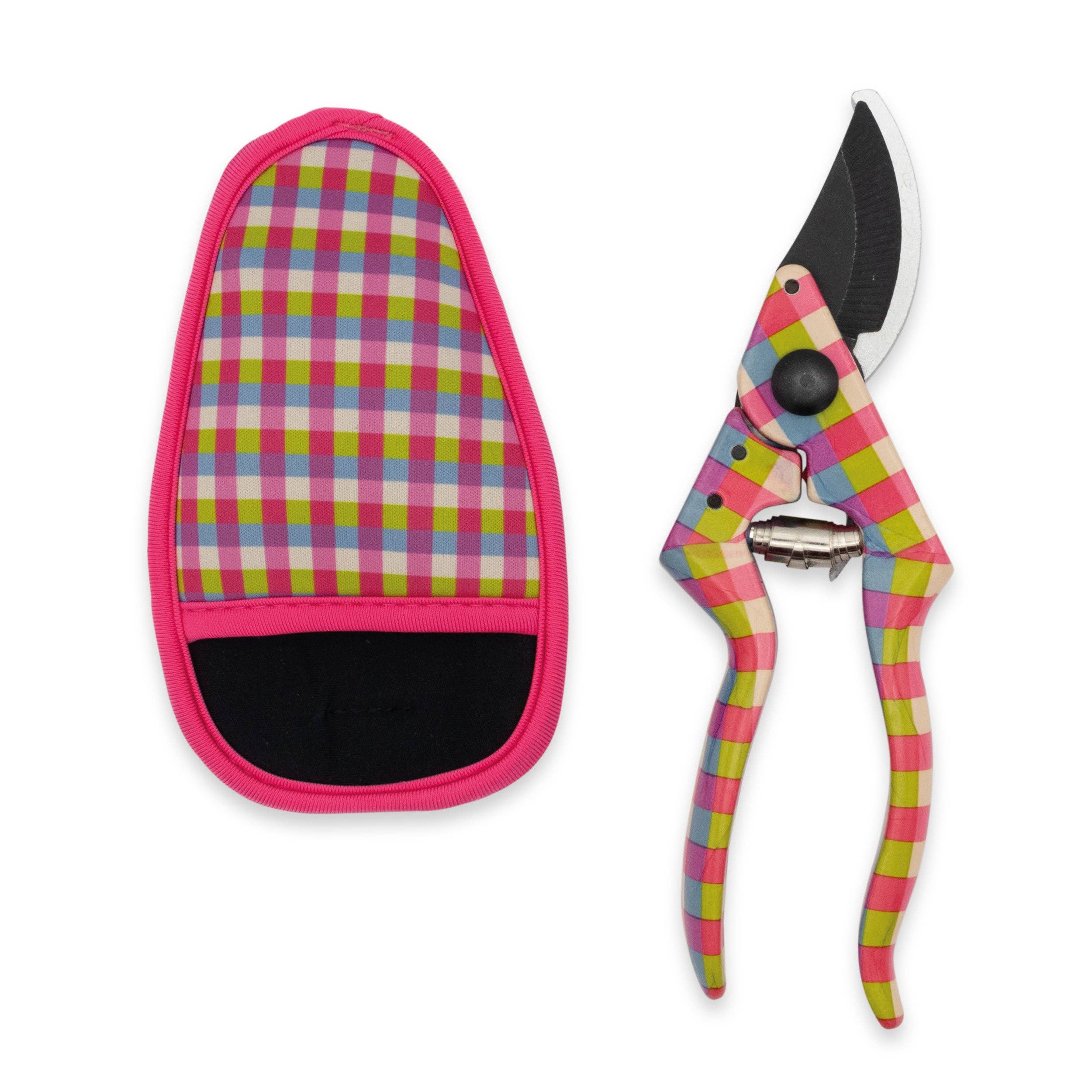 Willow and Belle Secateurs With Pouch – Pink Gingham Design