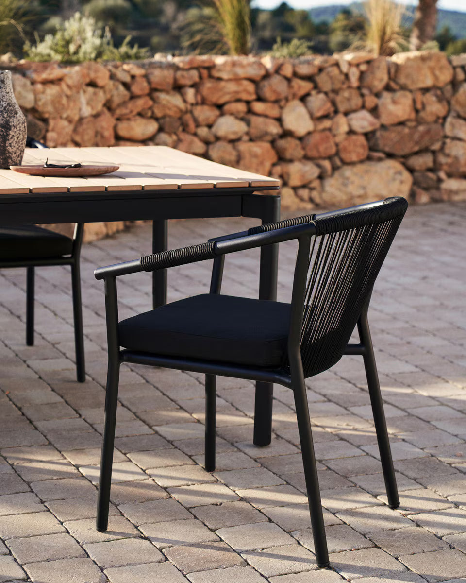 ZELDA Aluminium & Rope Chair - Charcoal