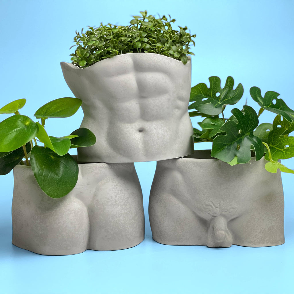 Butt Planter, Men Body Planter Pot, Male Greek Sculpture