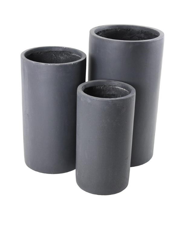Cylinder Pots Dark Grey