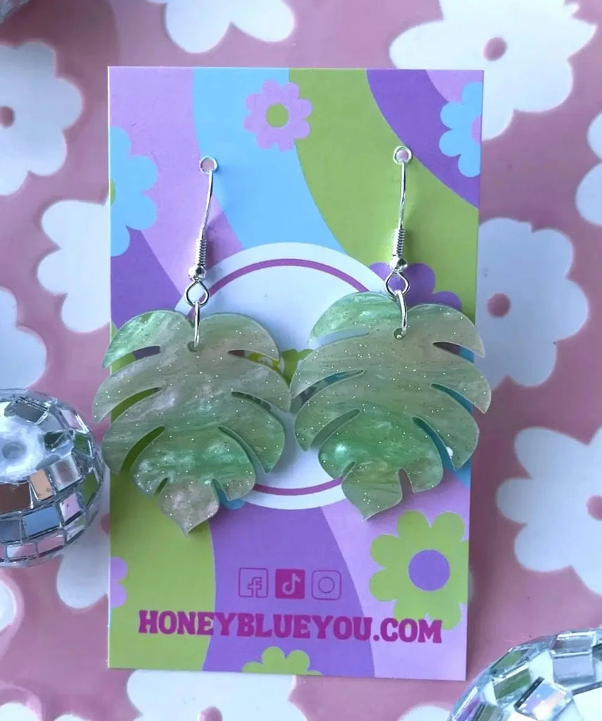 Monstera Earrings Quirky, Funky, Kawaii, Y2K